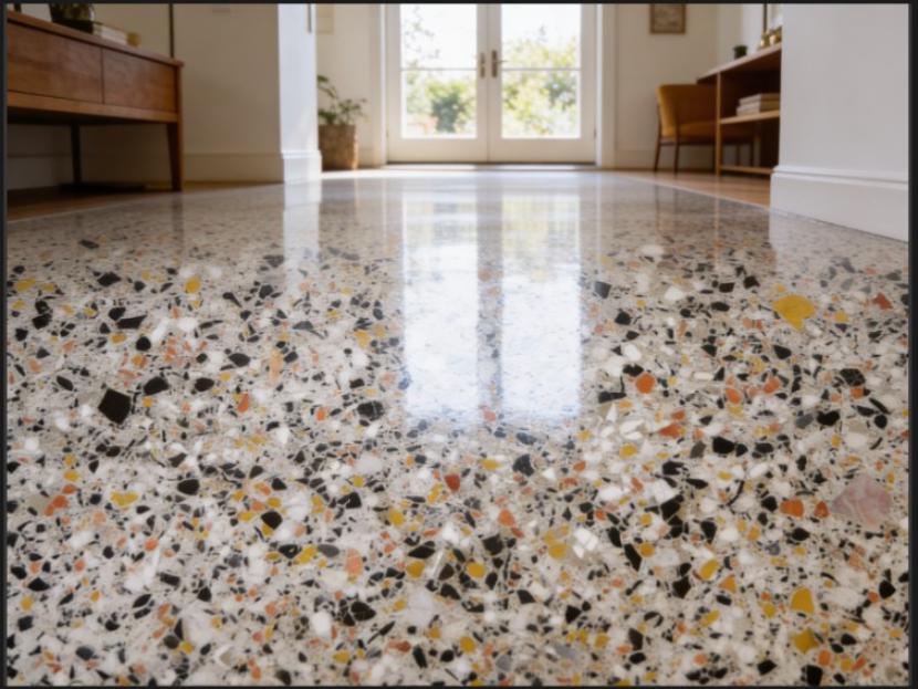 Full Broadcast Flake Floor in Boston PE21 1